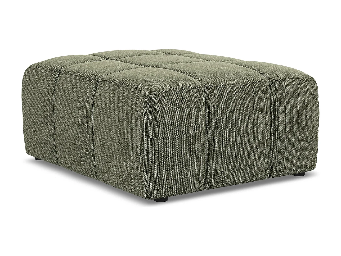 Pouf en tissu bouclette - olive - ALOHA