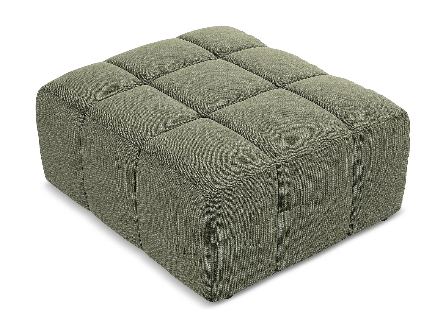 Pouf en tissu bouclette - olive - ALOHA