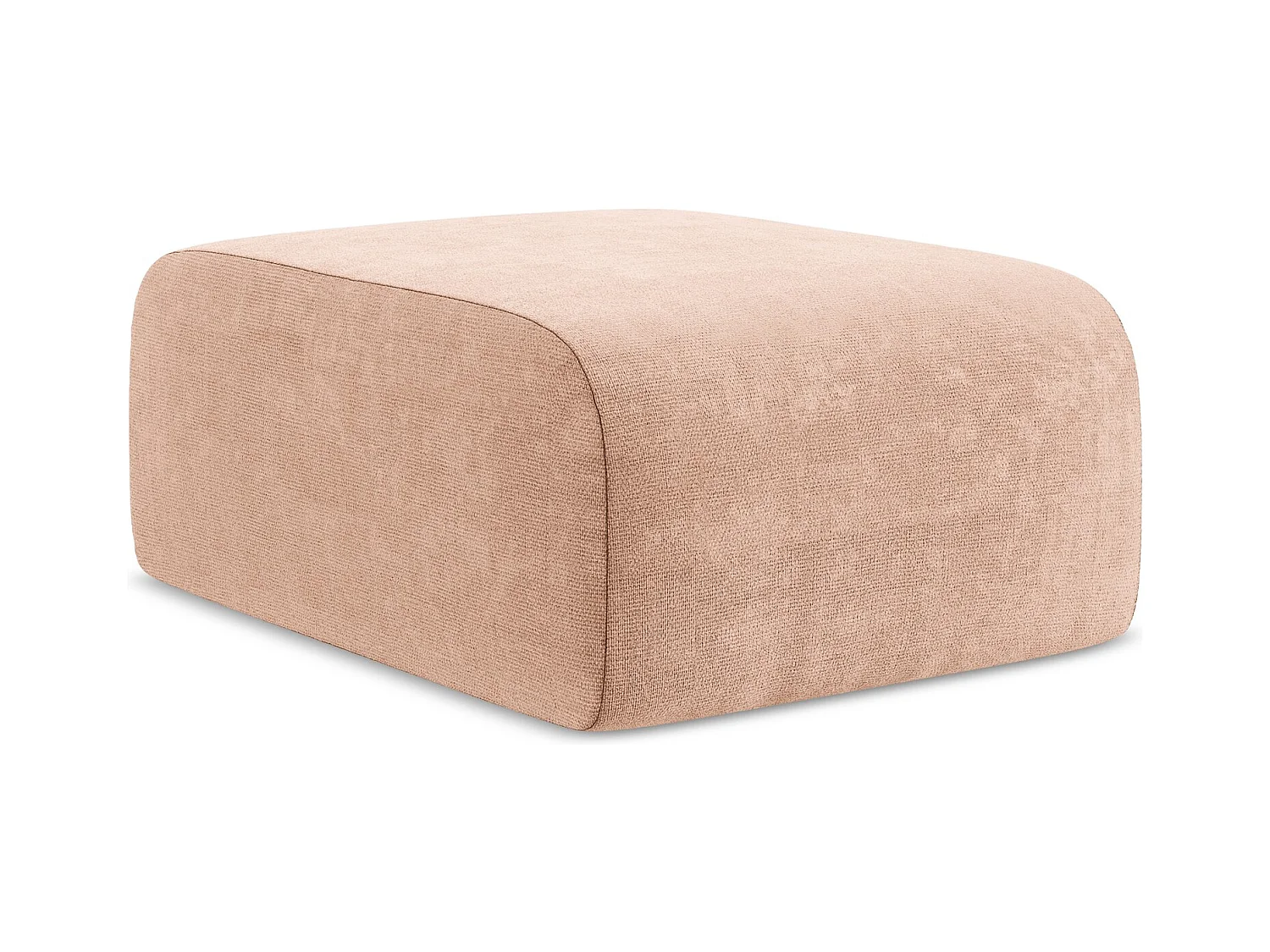 Poef van perzik chenille stof - LANI