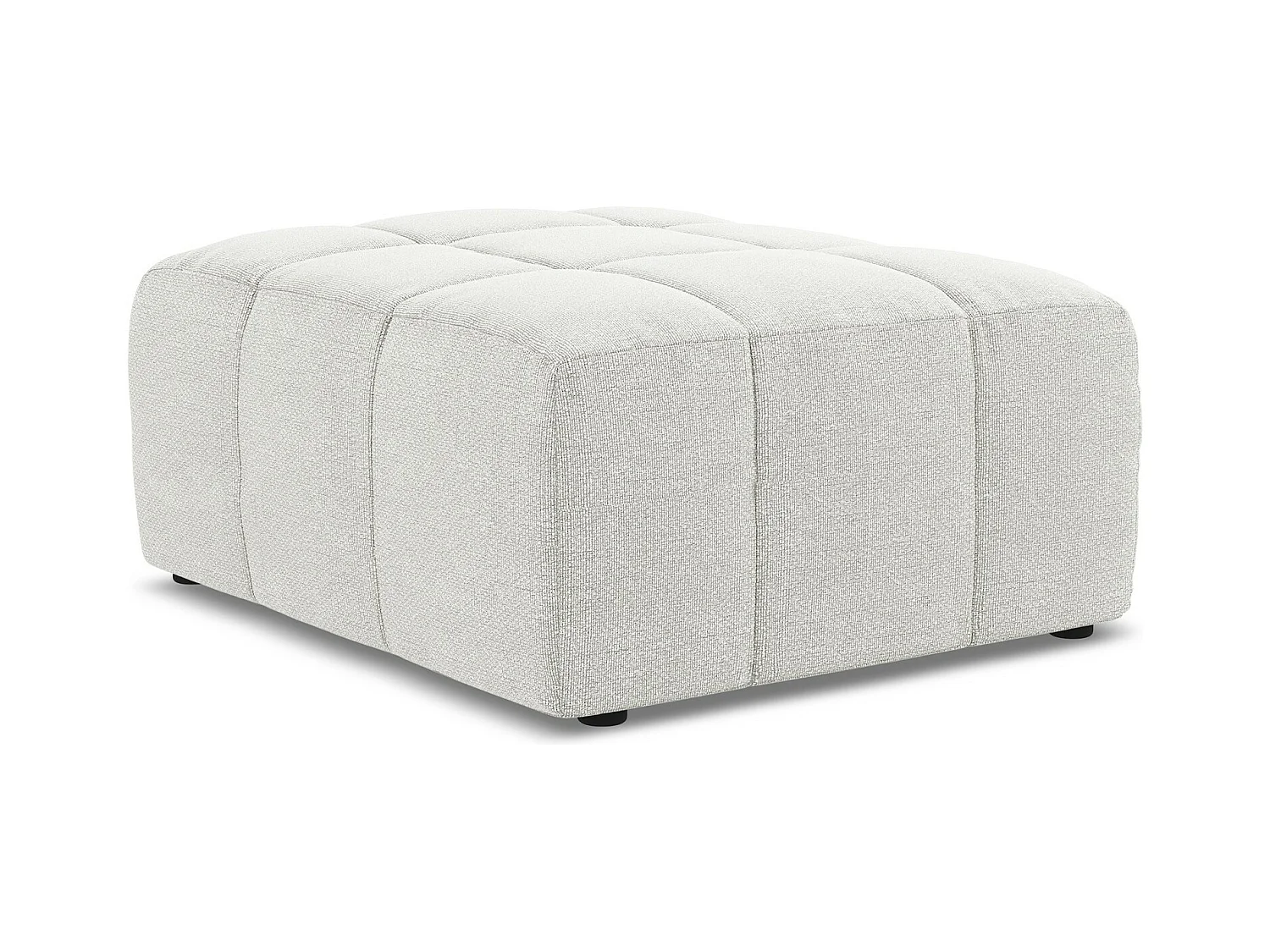 Pouf - Hocker - Bouclé - Weiß - ALOHA