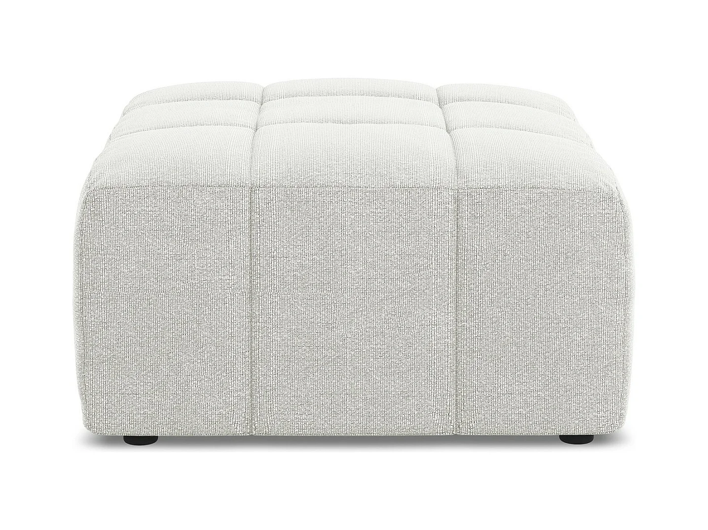 Pouf - Hocker - Bouclé - Weiß - ALOHA