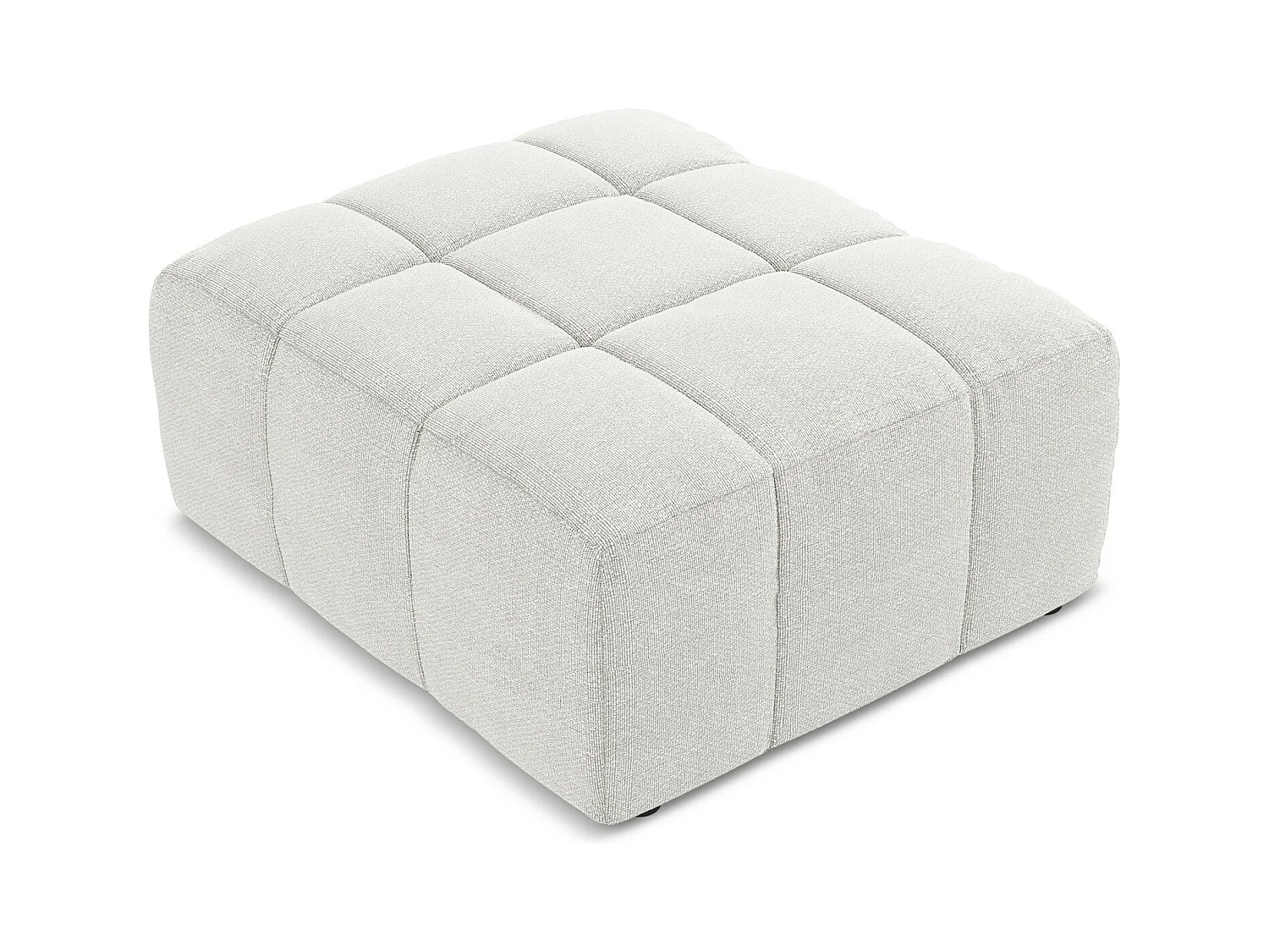 Pouf - Hocker - Bouclé - Weiß - ALOHA