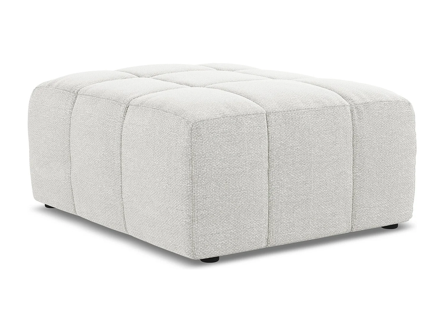 Pouf en tissu bouclette - blanc - ALOHA