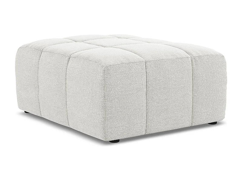 Pouf en tissu bouclette - blanc - ALOHA