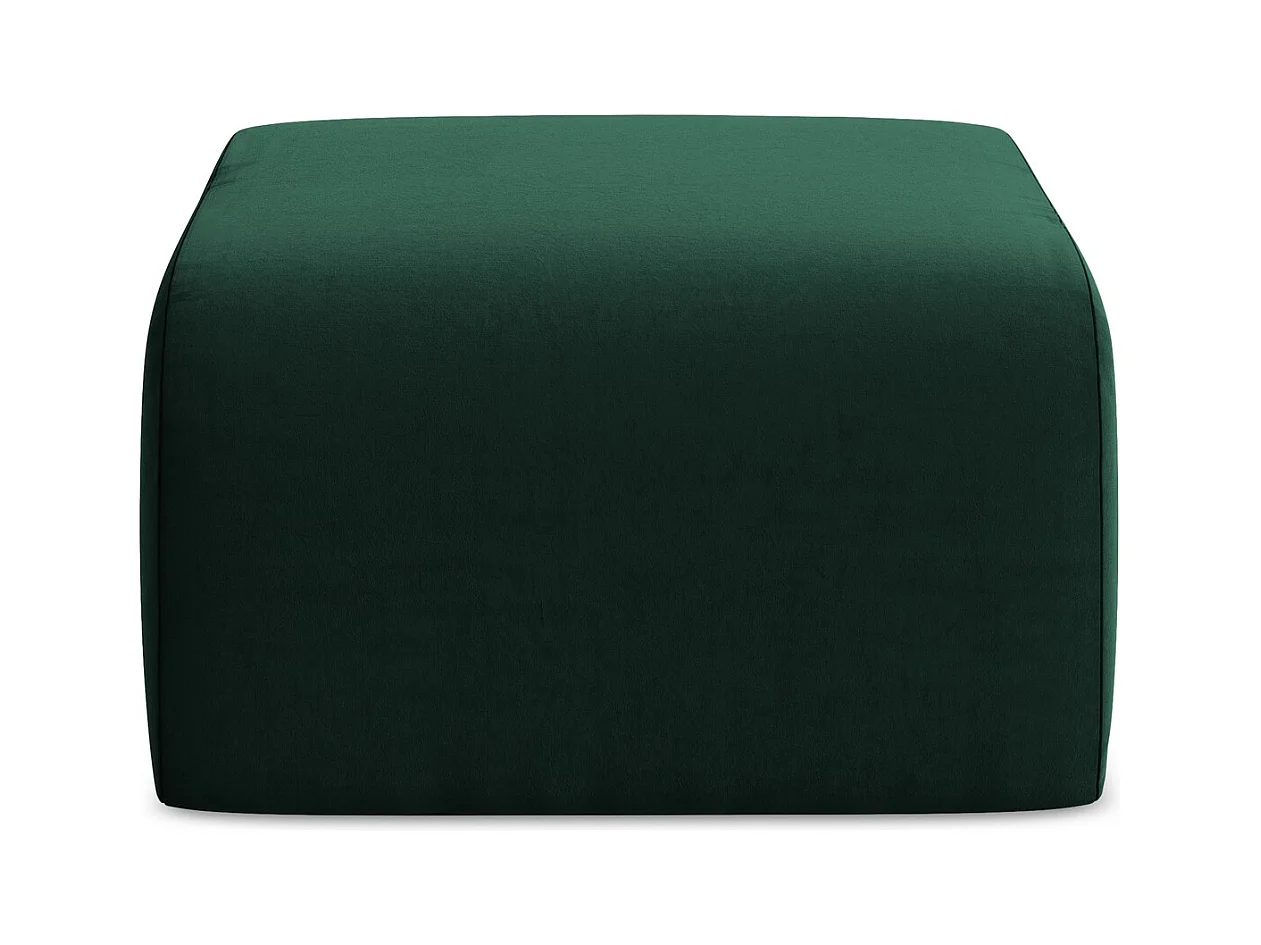 Poef van flessengroen velours - LANI