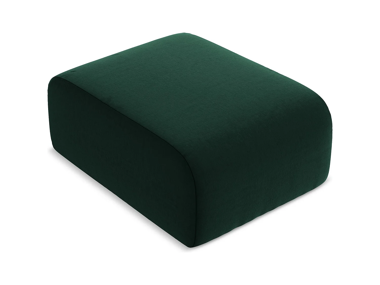 Poef van flessengroen velours - LANI