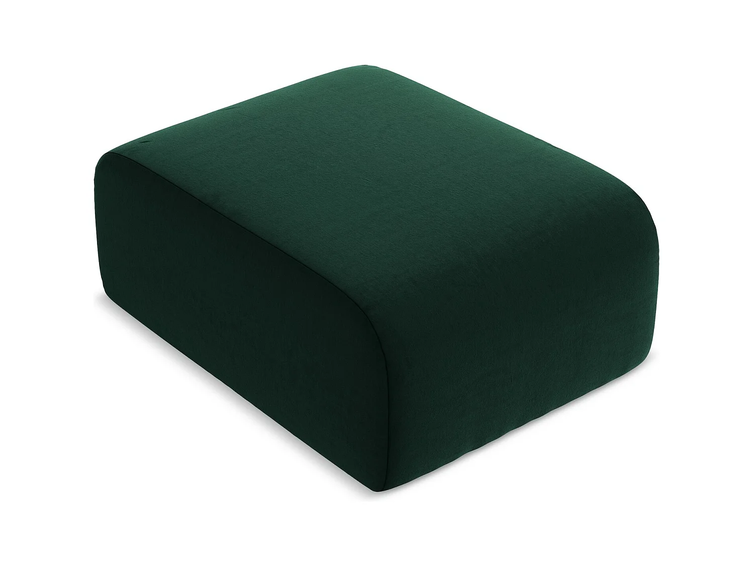 Poef van flessengroen velours - LANI