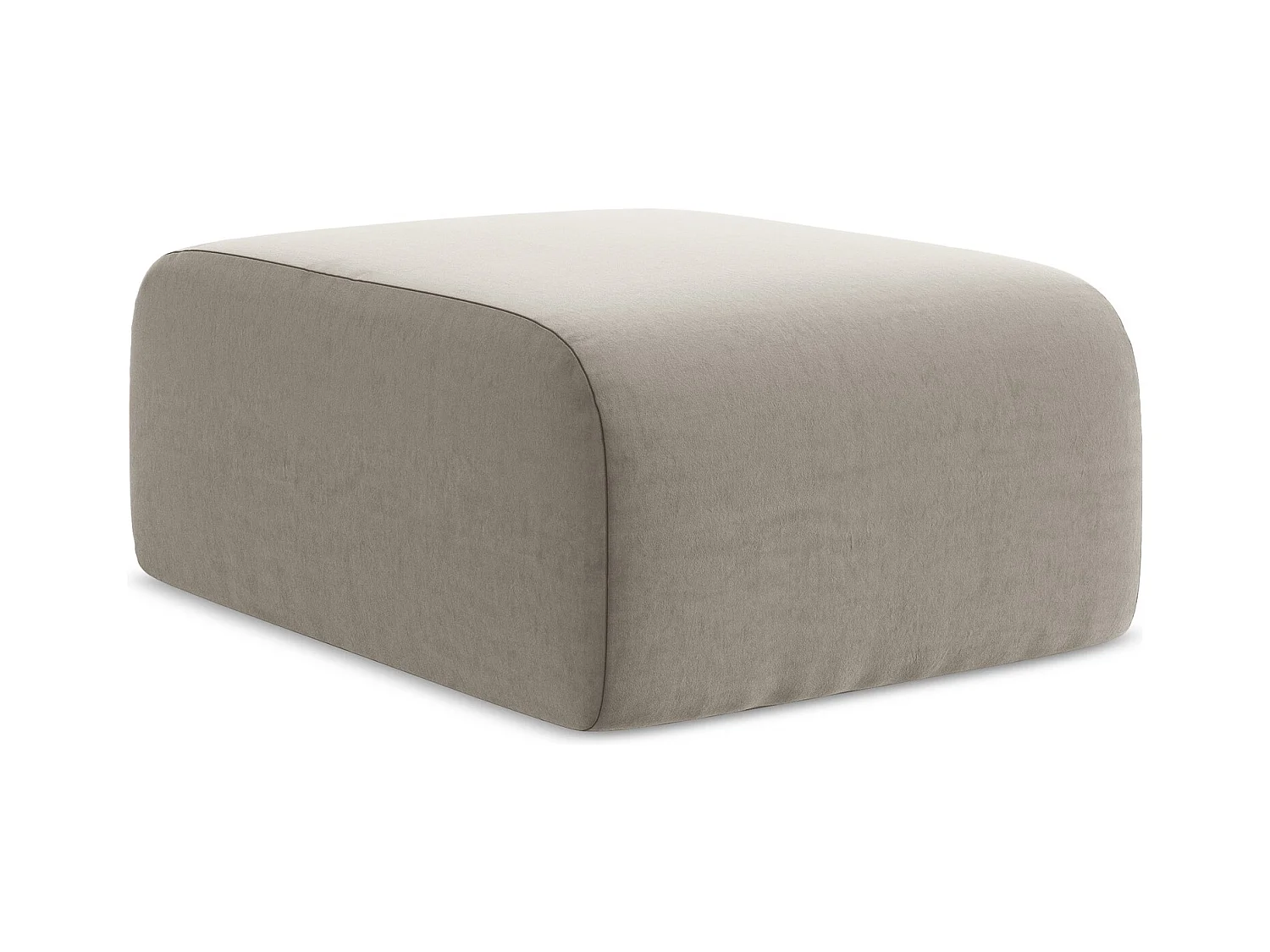 Poef van taupe velours - LANI