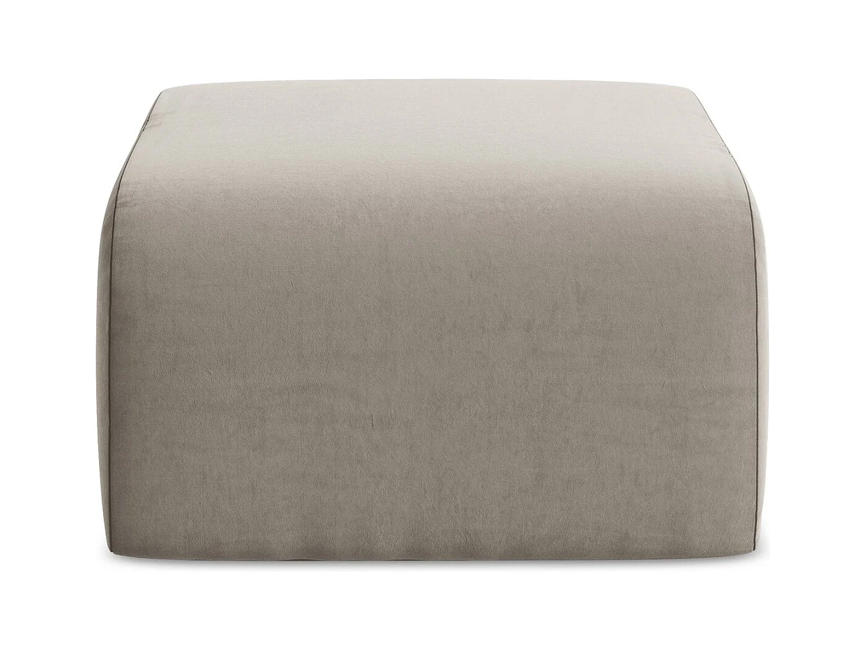 Poef van taupe velours - LANI