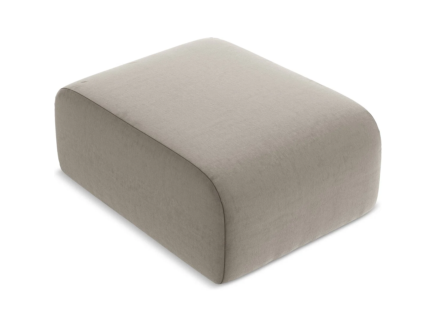 Poef van taupe velours - LANI