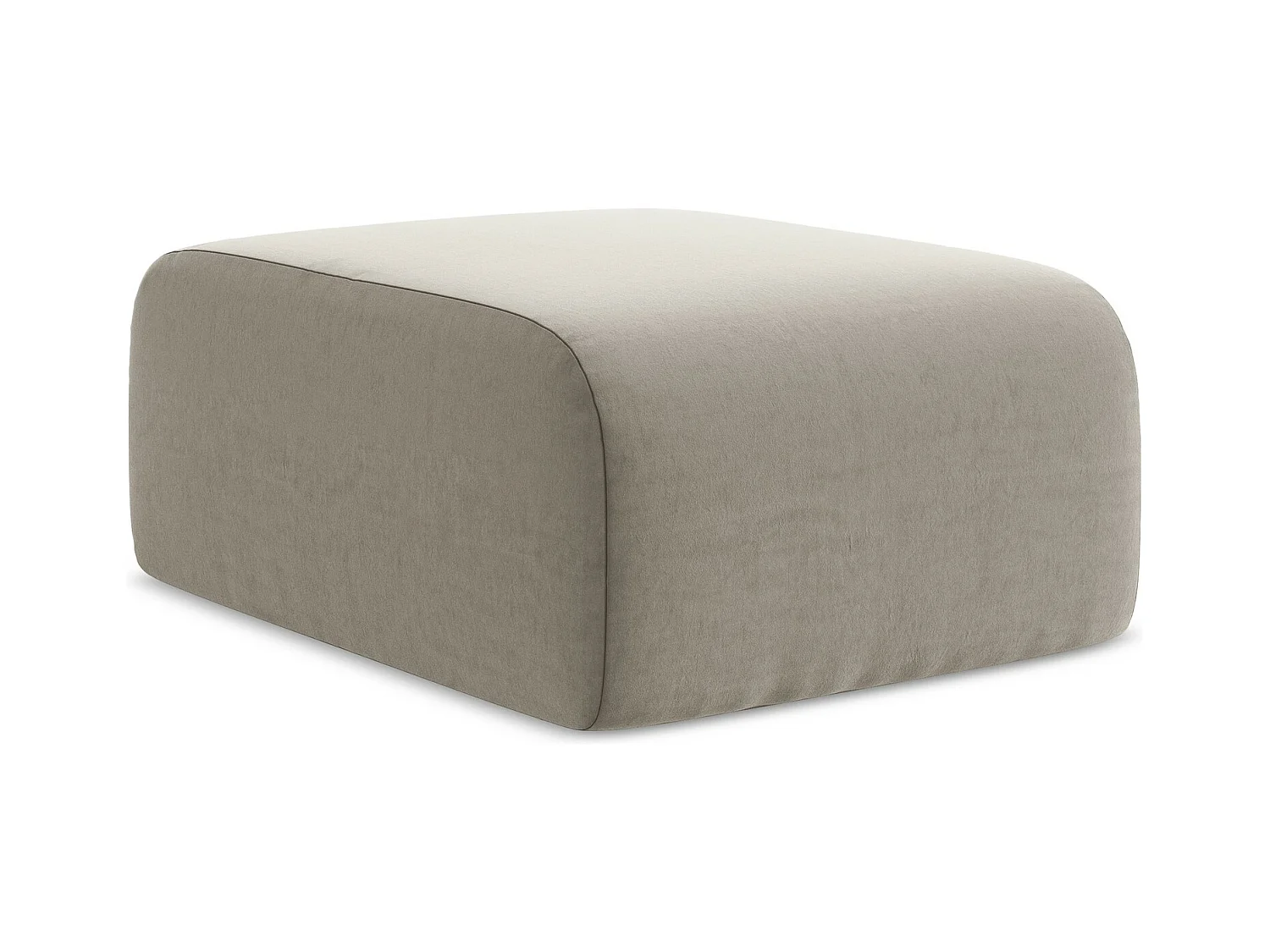 Pouf en velours - taupe - LANI