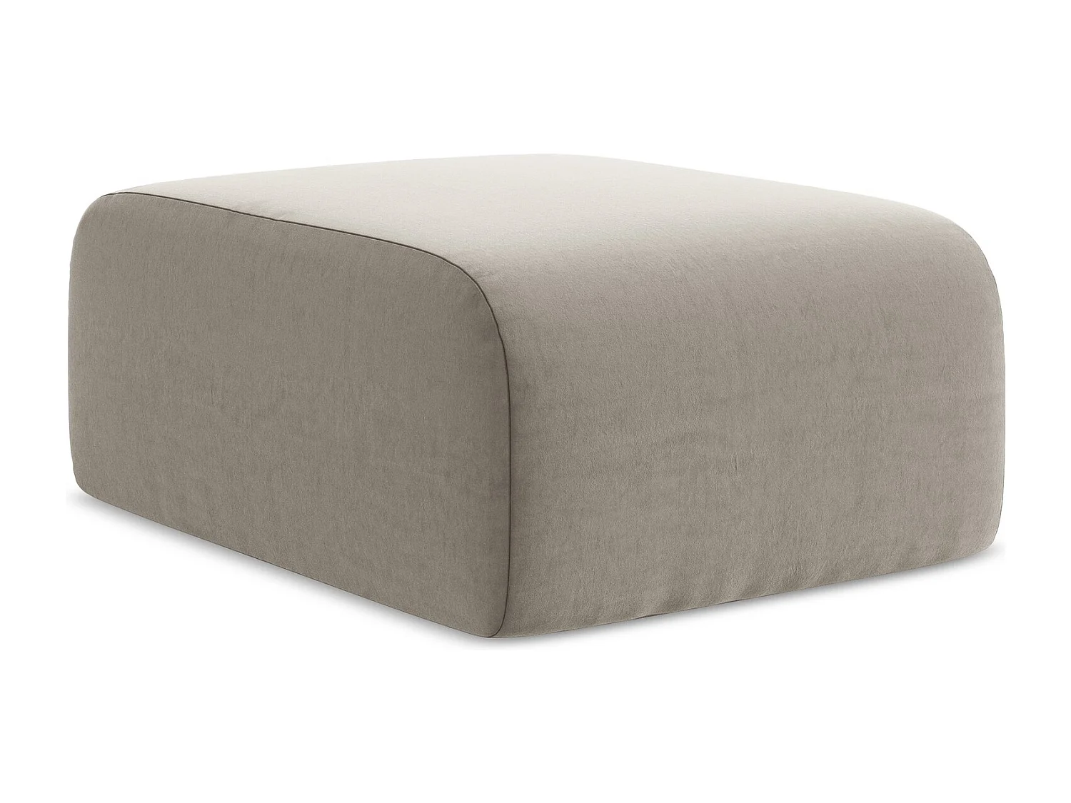 Pouf en velours - taupe - LANI