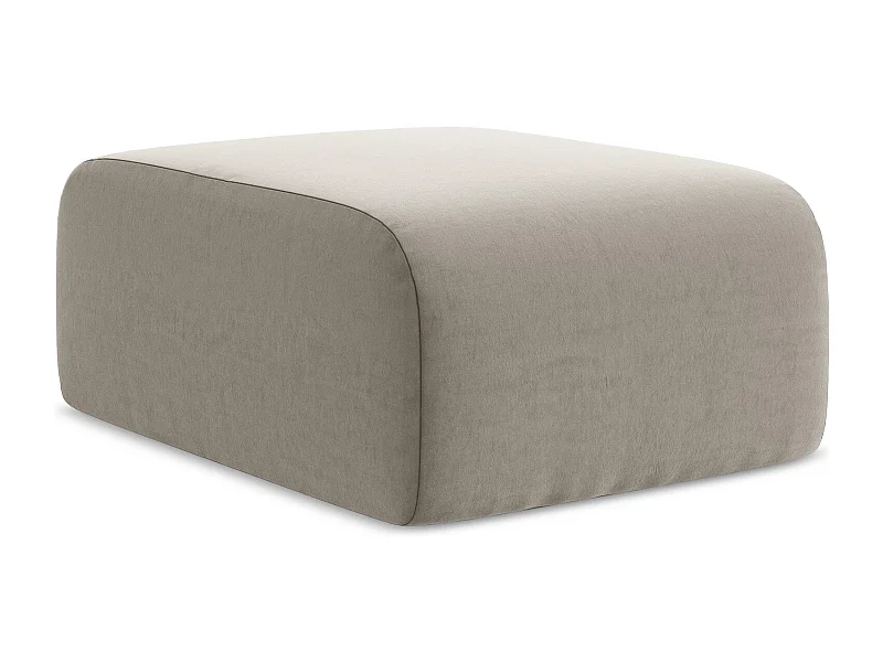 Pouf en velours - taupe - LANI