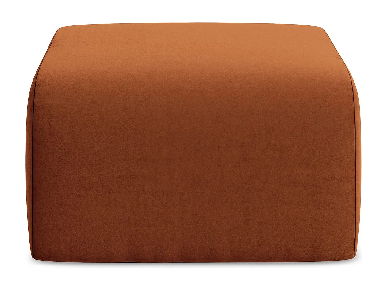Pouf en velours - terre cuite - LANI