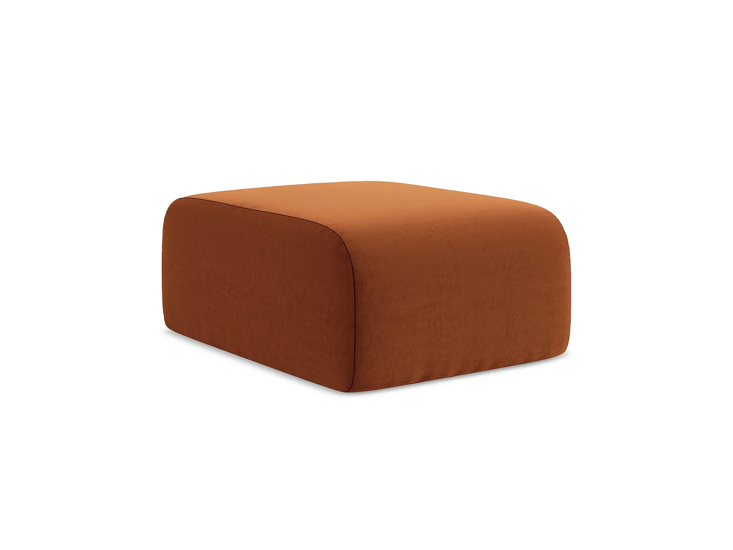 Poef van terracotta velours - CERVO