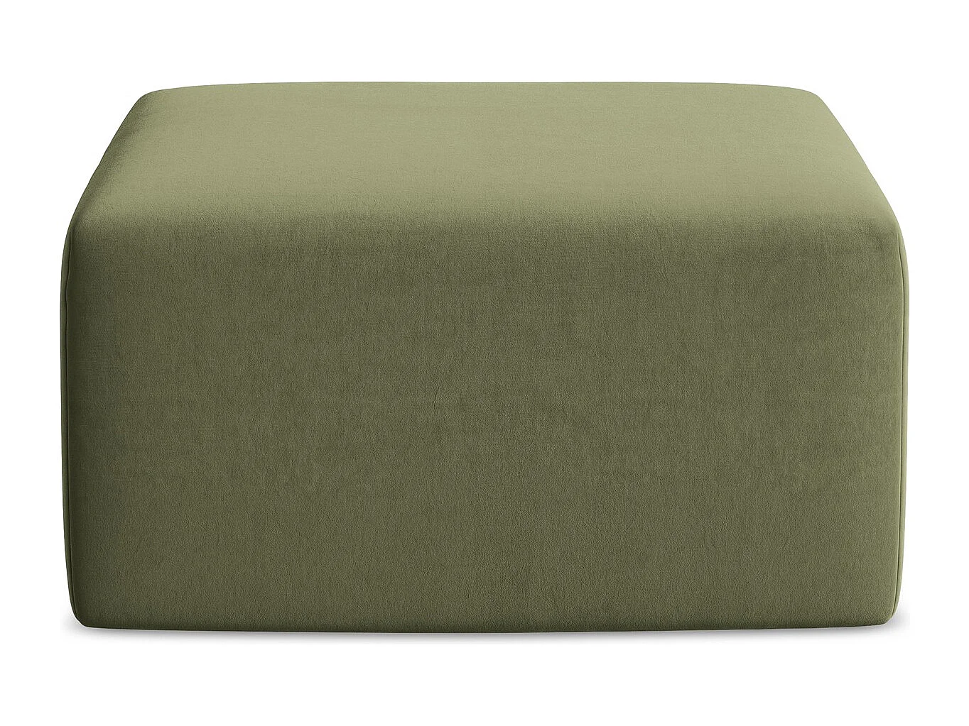 Poef van olijfgroen velours - KELI