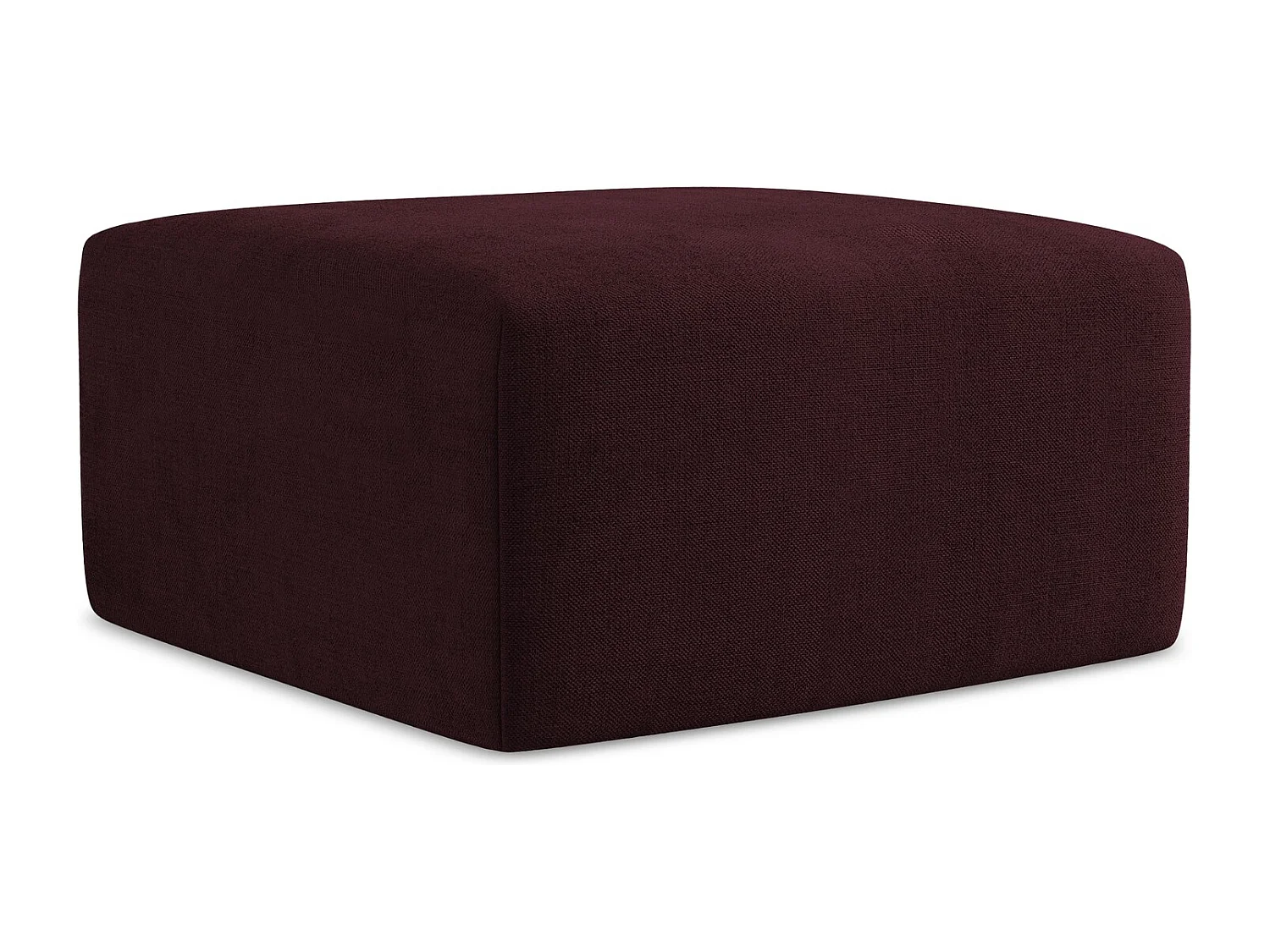 Pouf en tissu texturé - bordeaux - KELI