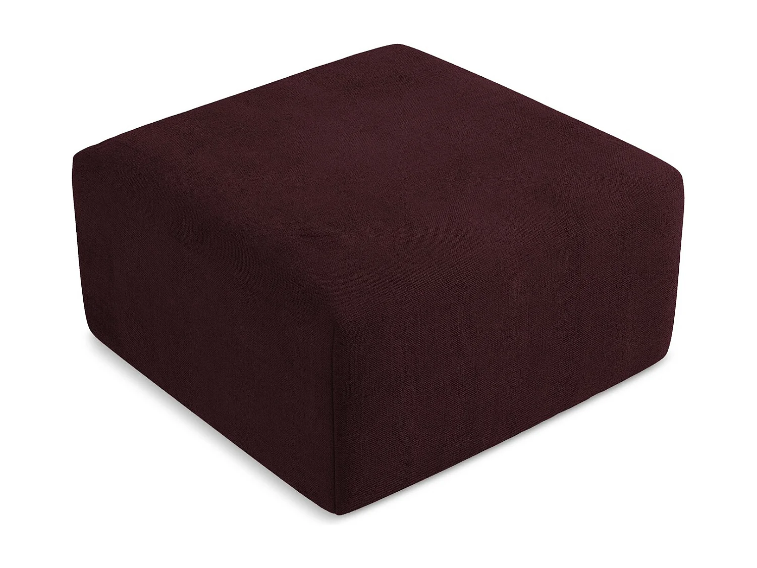 Pouf en tissu texturé - bordeaux - KELI