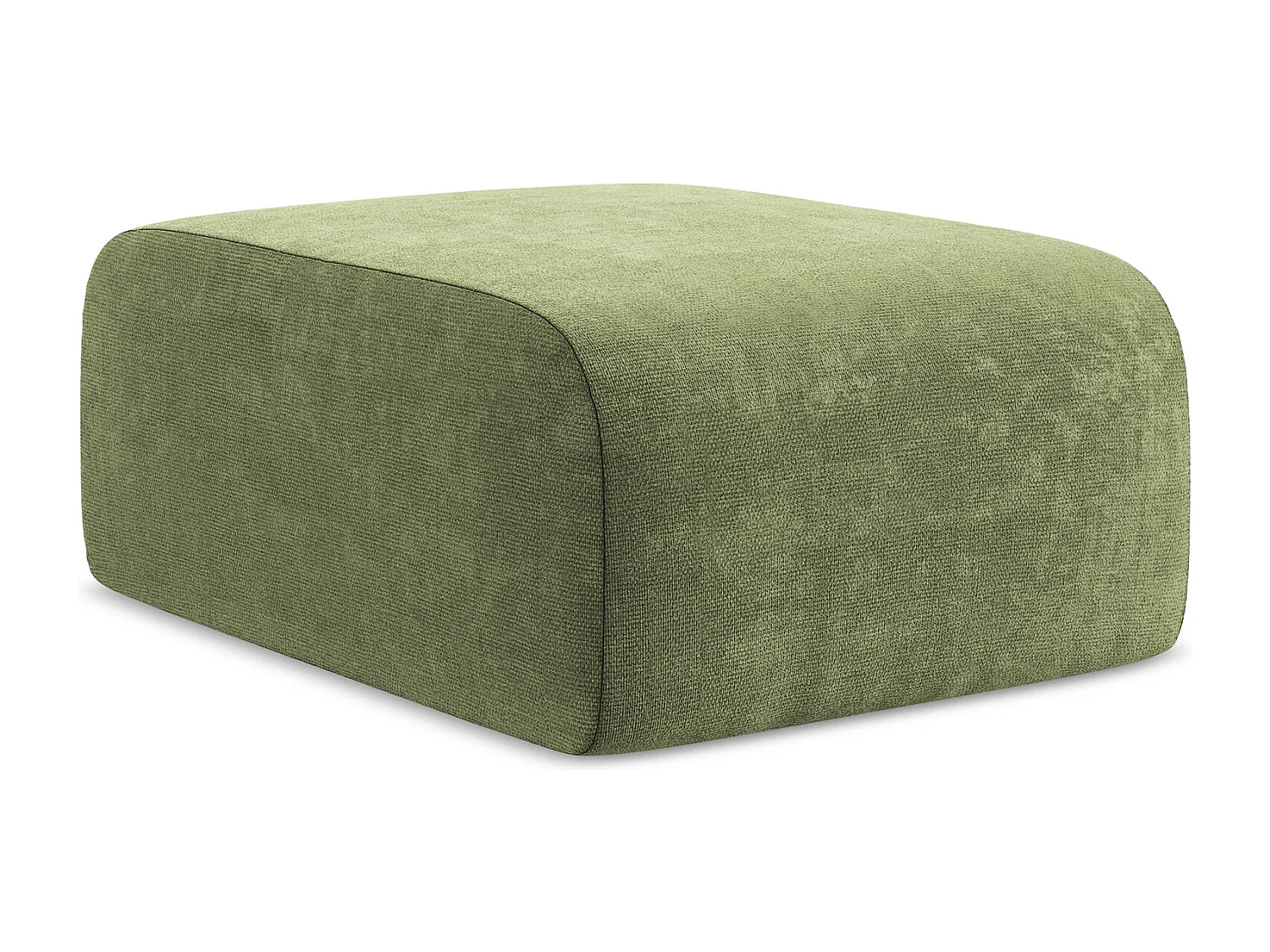 Pouf en tissu chenille - vert - LANI