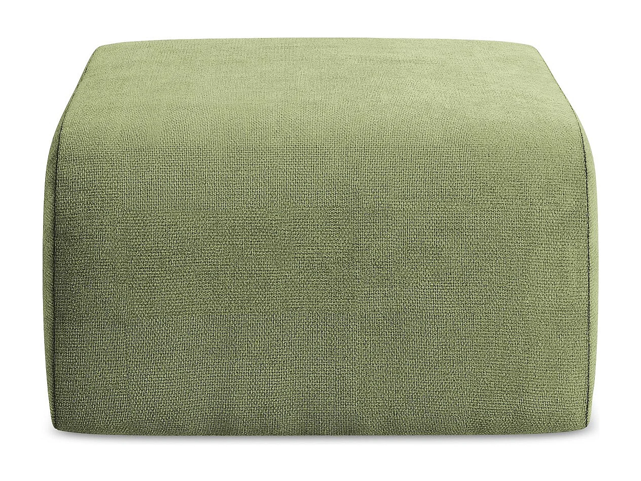 Pouf en tissu chenille - vert - LANI