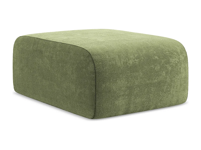 Pouf en tissu chenille - vert - LANI