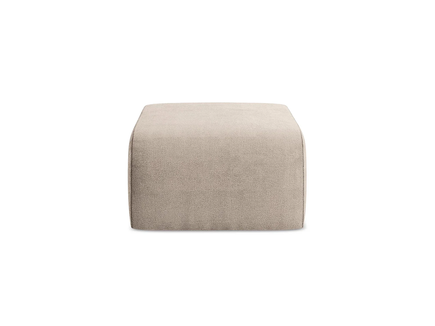 Poef van donkerbeige chenille stof - CERVO