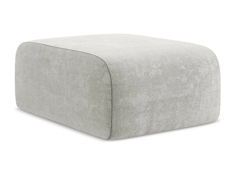 Pouf - Hocker - Chenille - Hellgrau - LANI