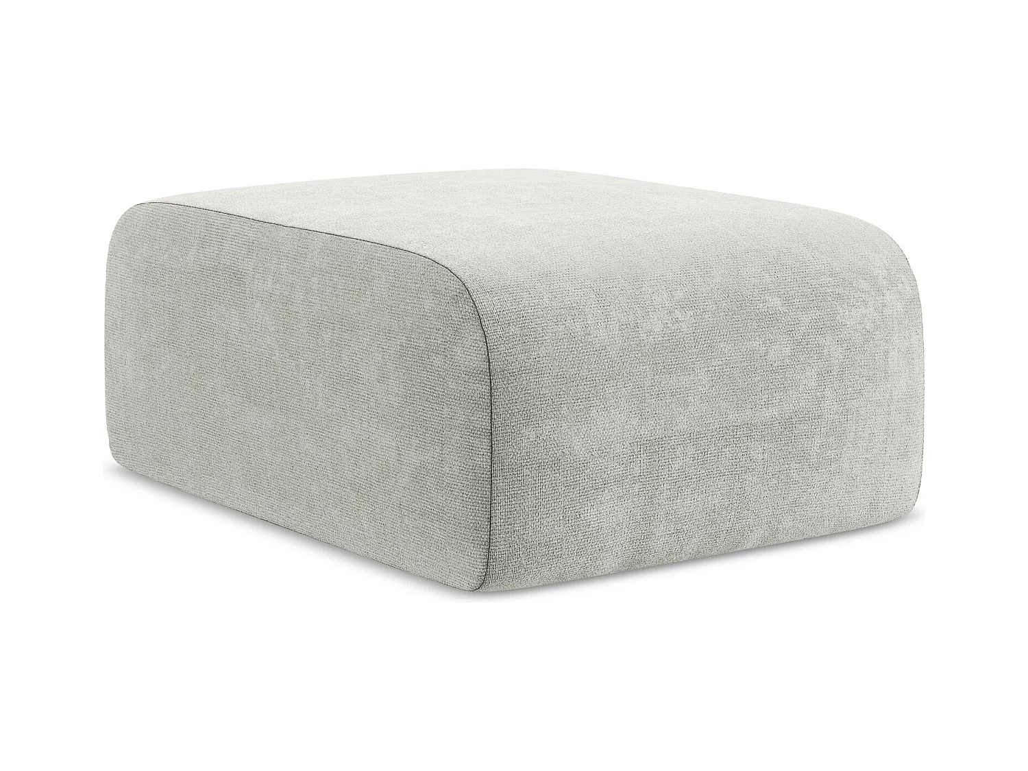 Pouf - Hocker - Chenille - Hellgrau - LANI