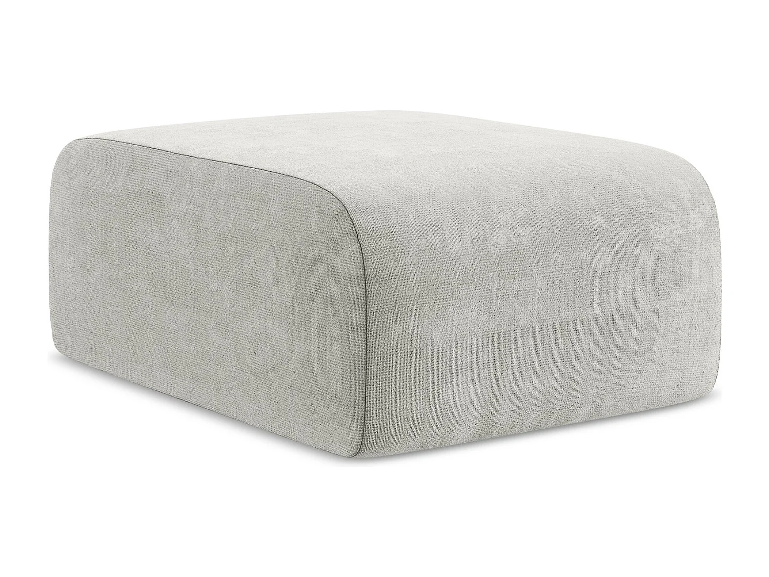 Pouf - Hocker - Chenille - Hellgrau - LANI