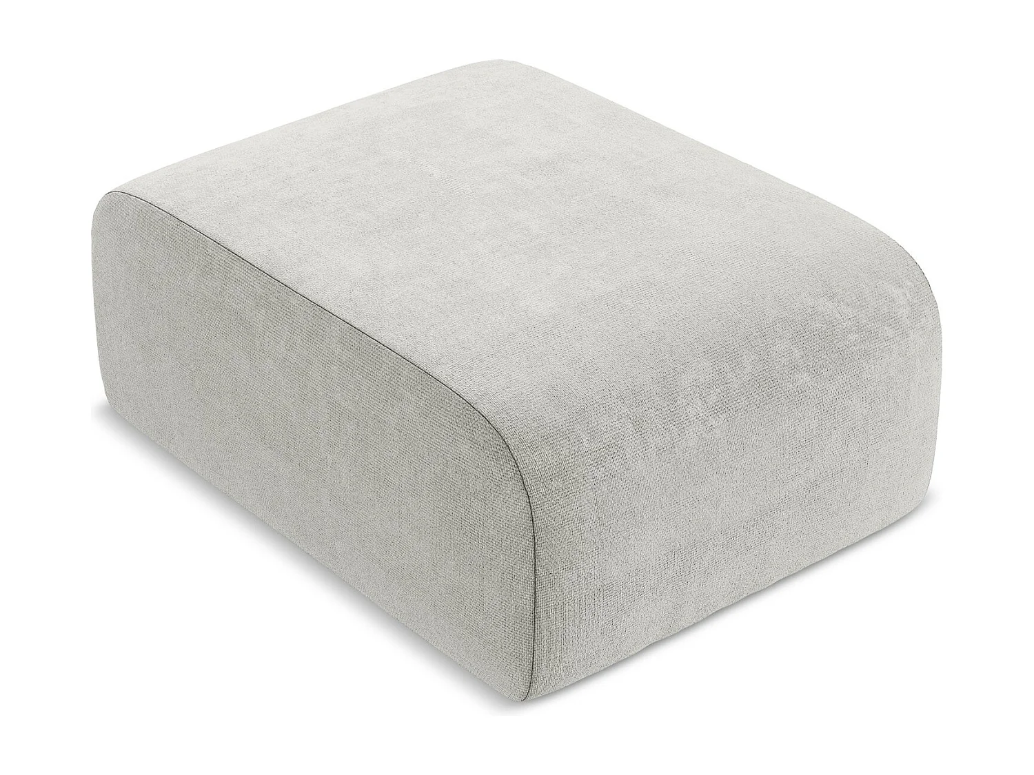 Pouf - Hocker - Chenille - Hellgrau - LANI
