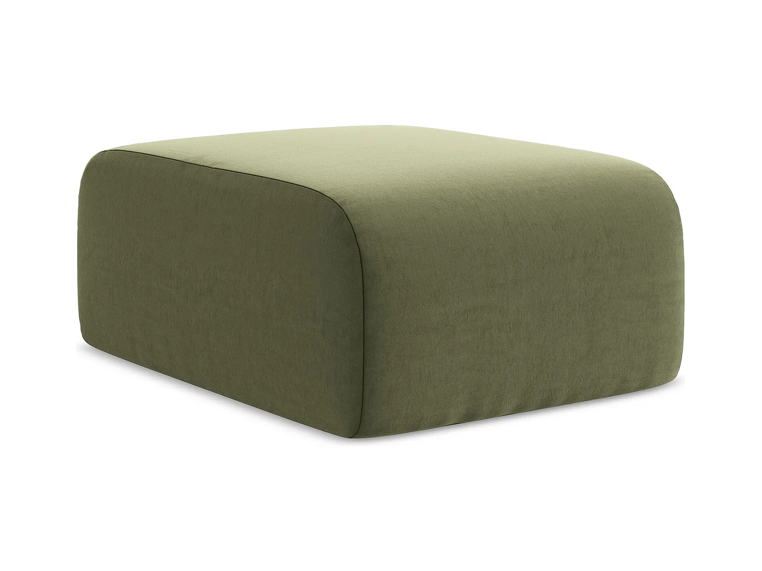 Pouf - Hocker - Samt - Olive - LANI