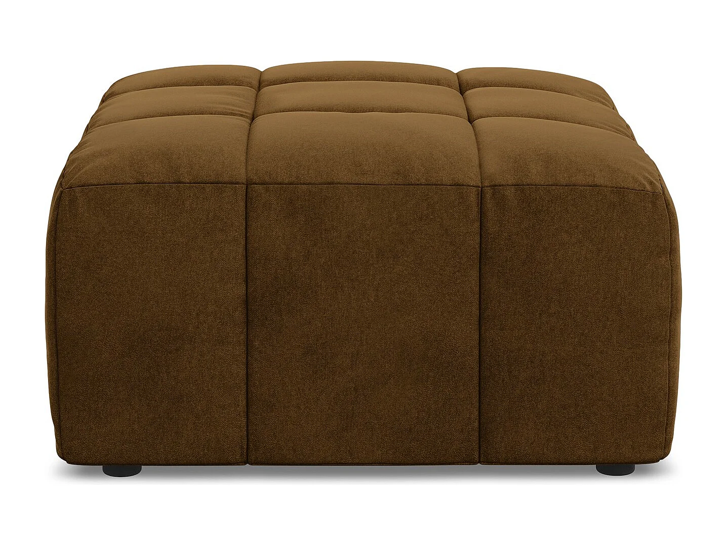 Poef van mosterdgeel velours - ALOHA