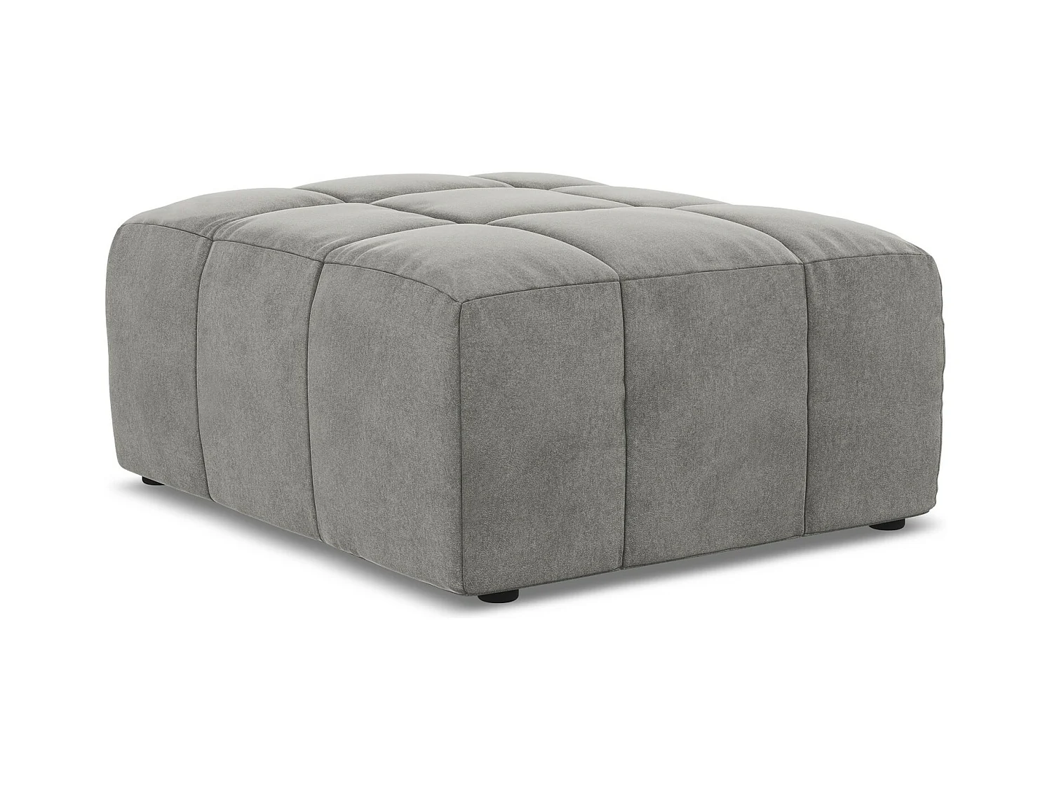 Pouf - Hocker - Samt - Grau - ALOHA