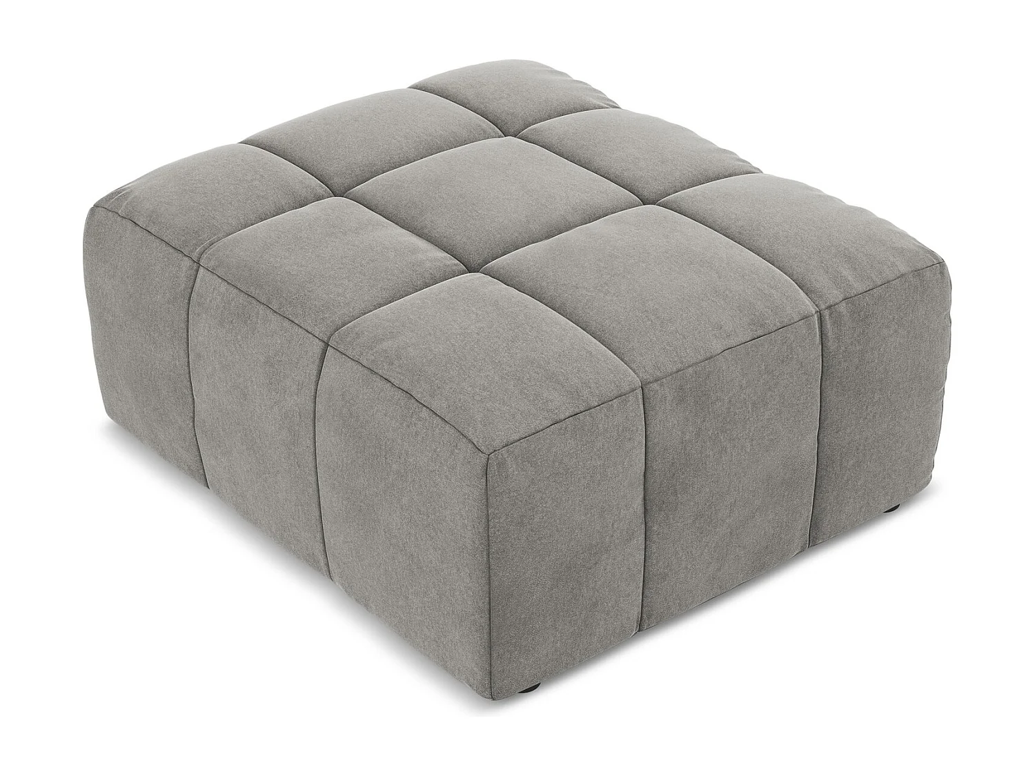 Pouf en velours - gris - ALOHA