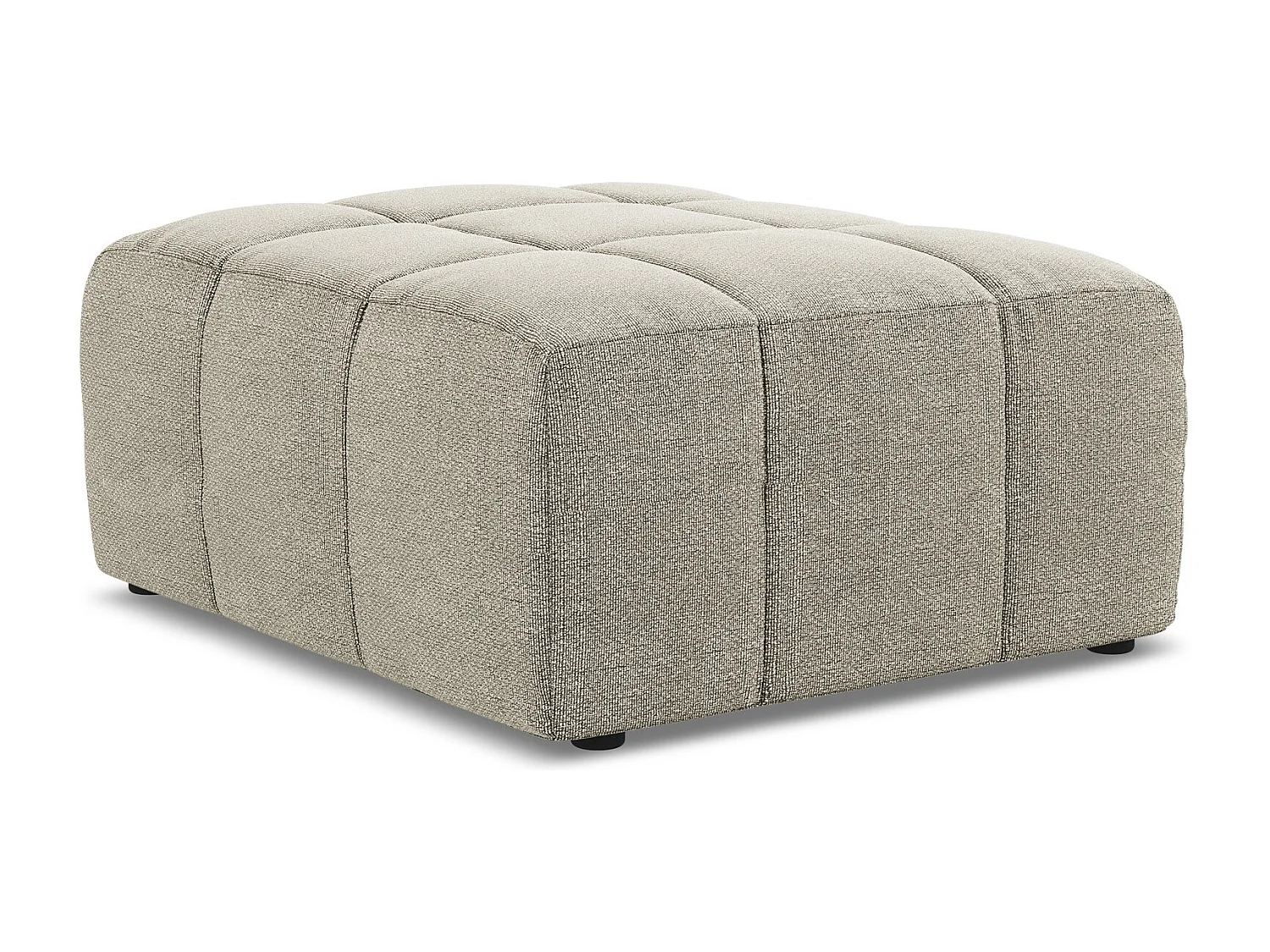 Pouf en tissu bouclette - taupe - ALOHA