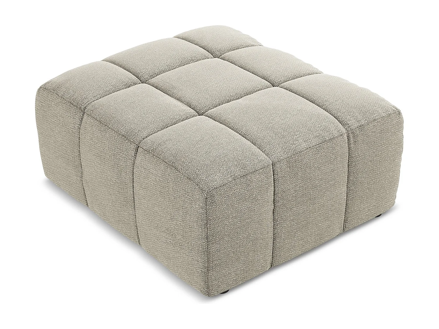 Pouf en tissu bouclette - taupe - ALOHA