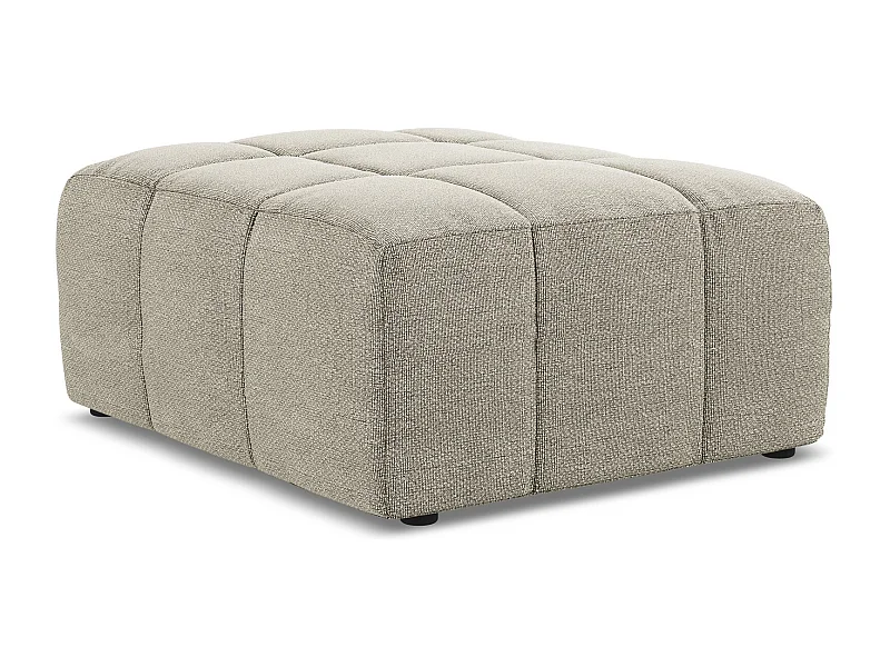 Pouf en tissu bouclette - taupe - ALOHA