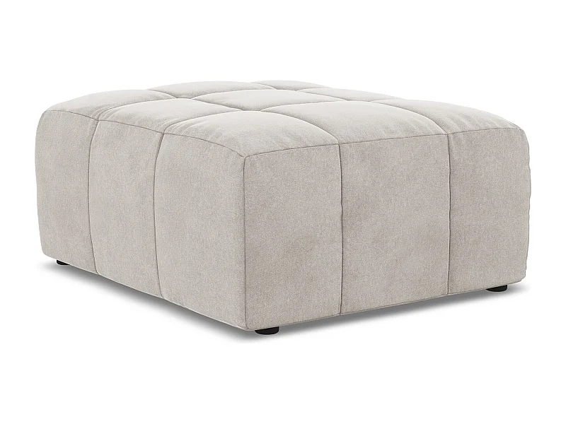 Pouf en velours - beige clair - ALOHA