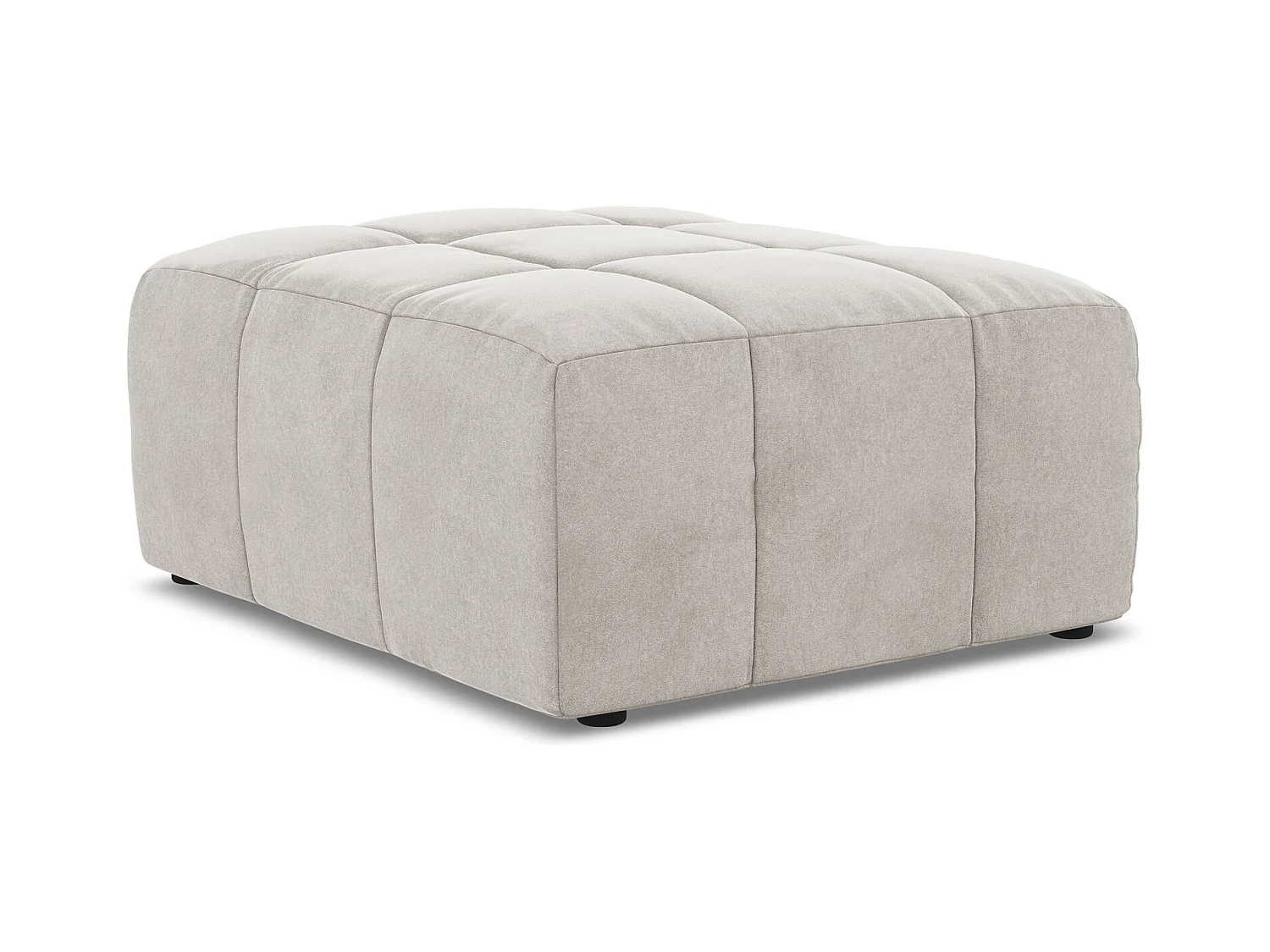 Poef van lichtbeige velours - ALOHA