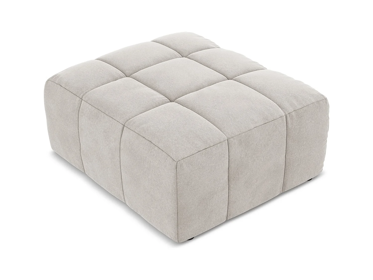 Poef van lichtbeige velours - ALOHA