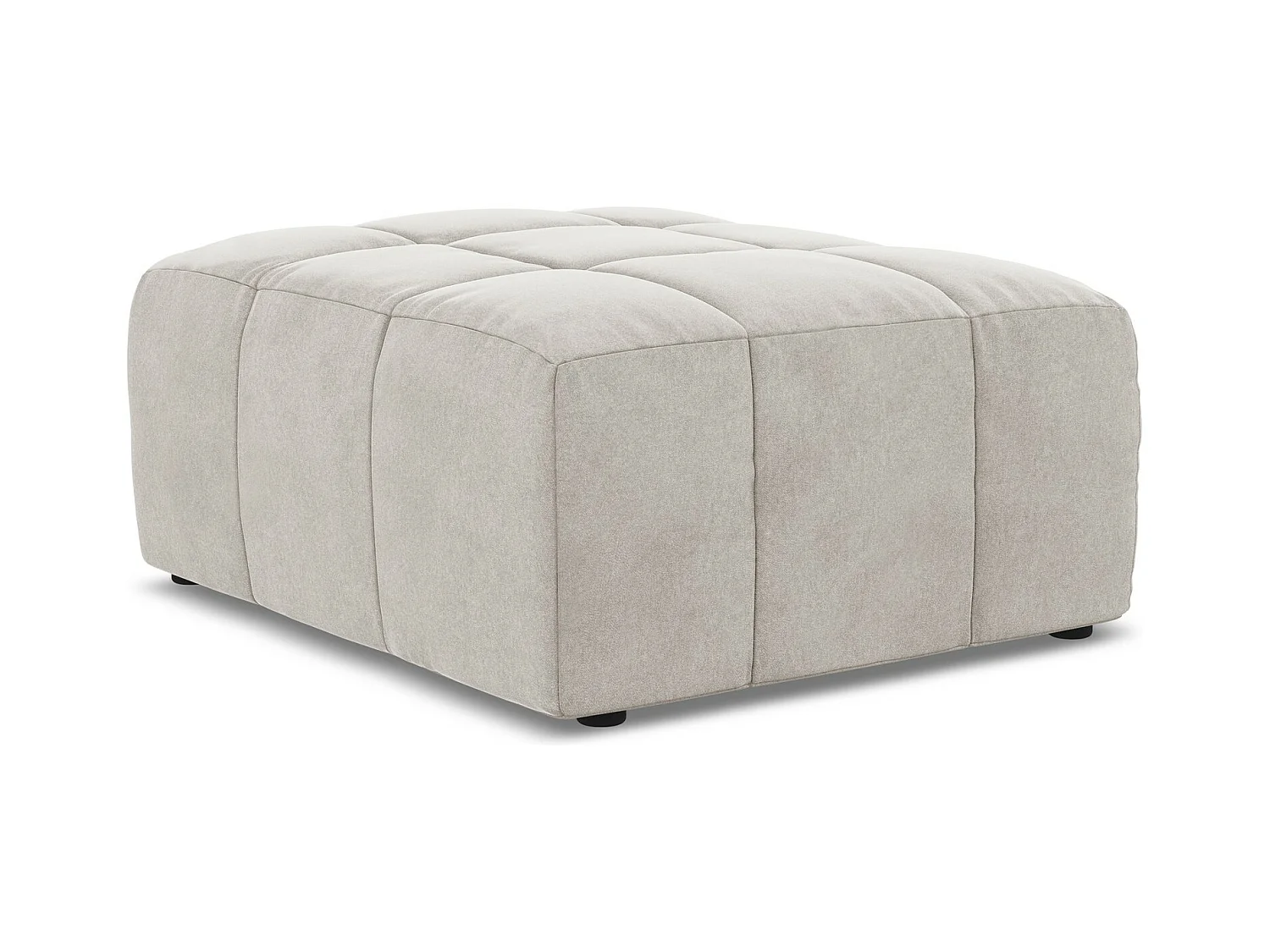 Pouf - Hocker - Samt - Hell beige - ALOHA