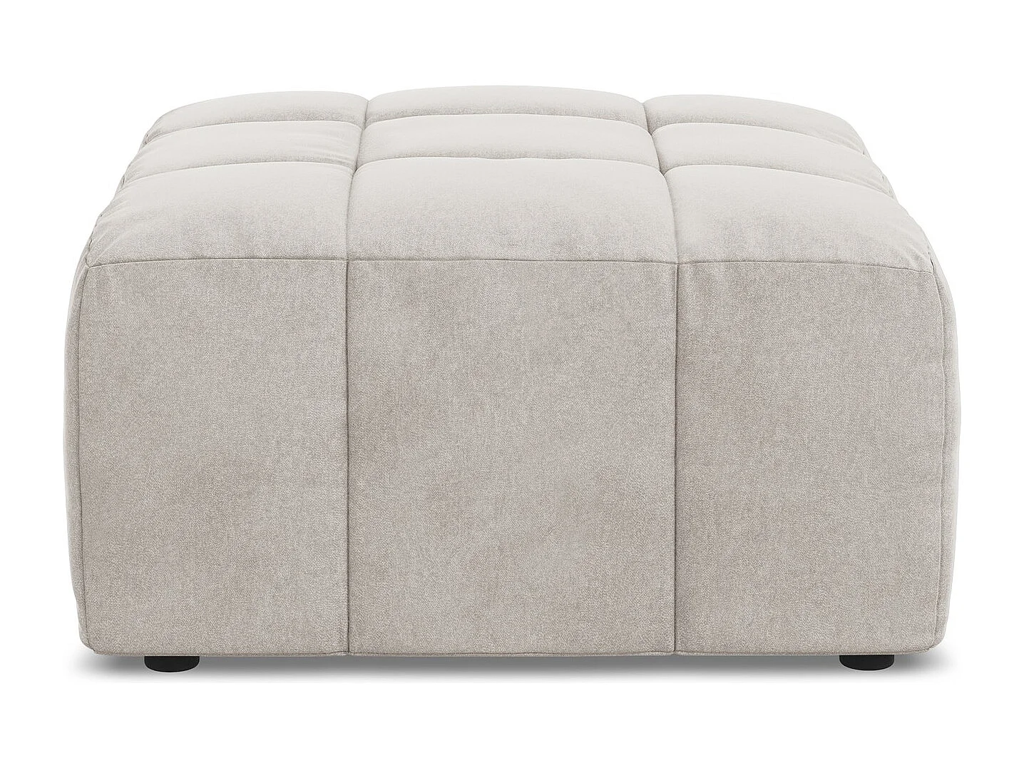 Pouf en velours - beige clair - ALOHA