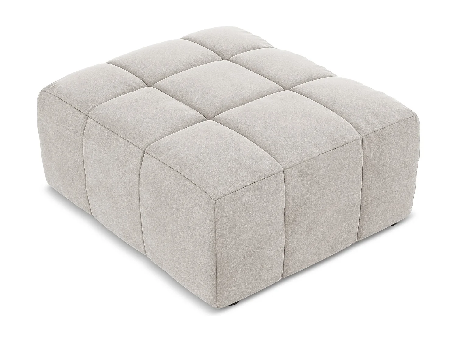 Pouf en velours - beige clair - ALOHA