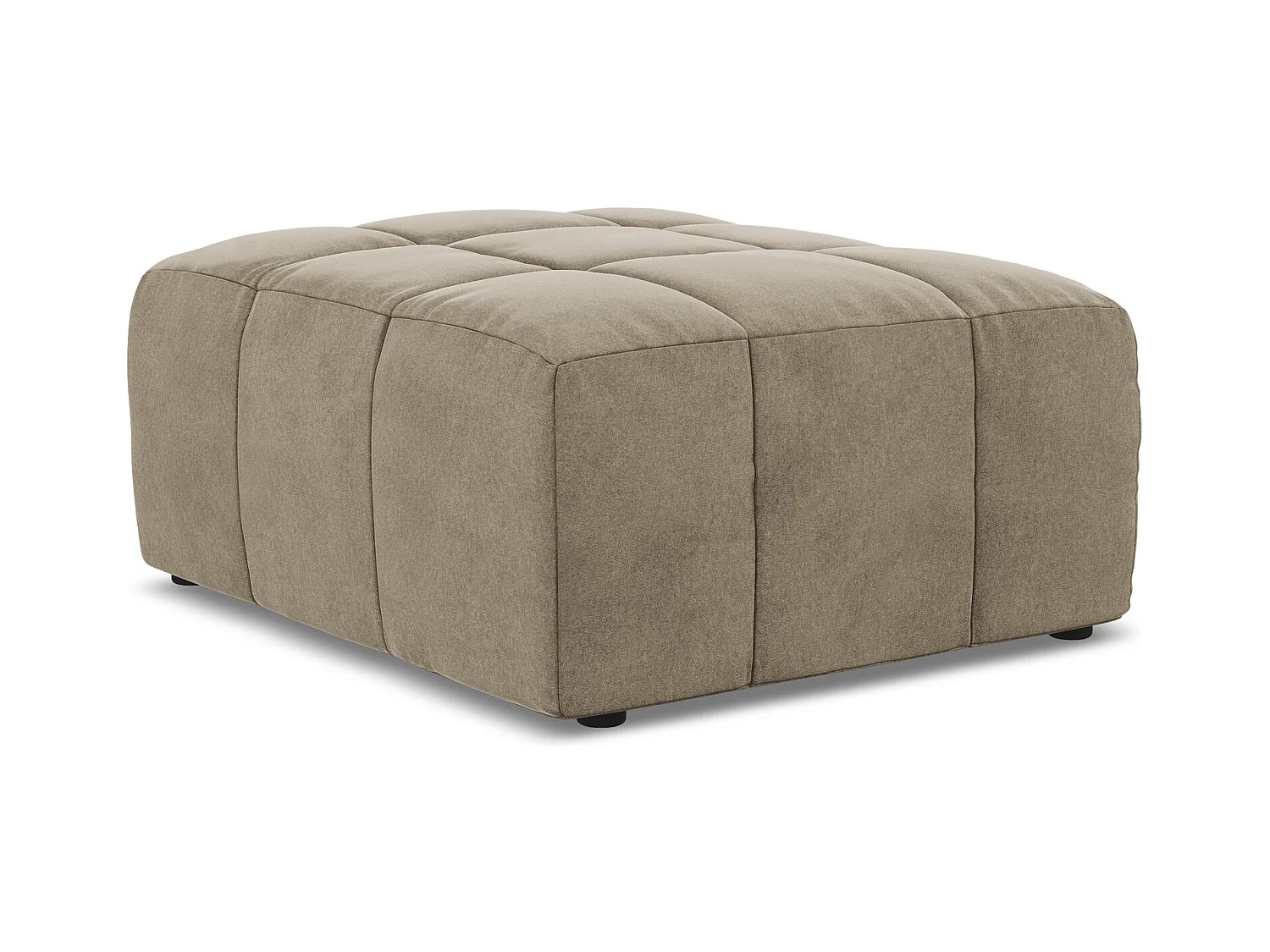 Pouf - Hocker - Samt - Beige - ALOHA