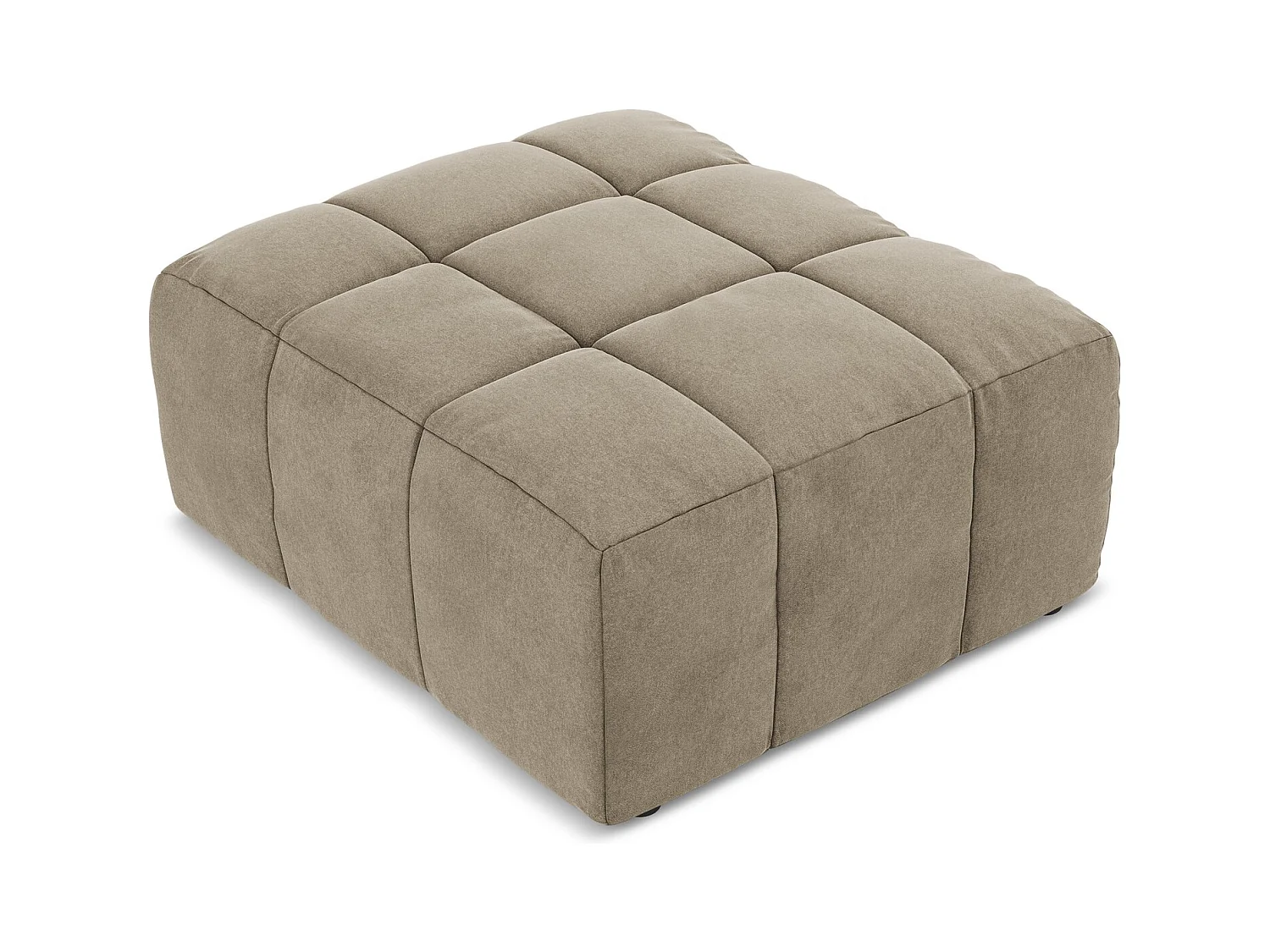 Pouf - Hocker - Samt - Beige - ALOHA