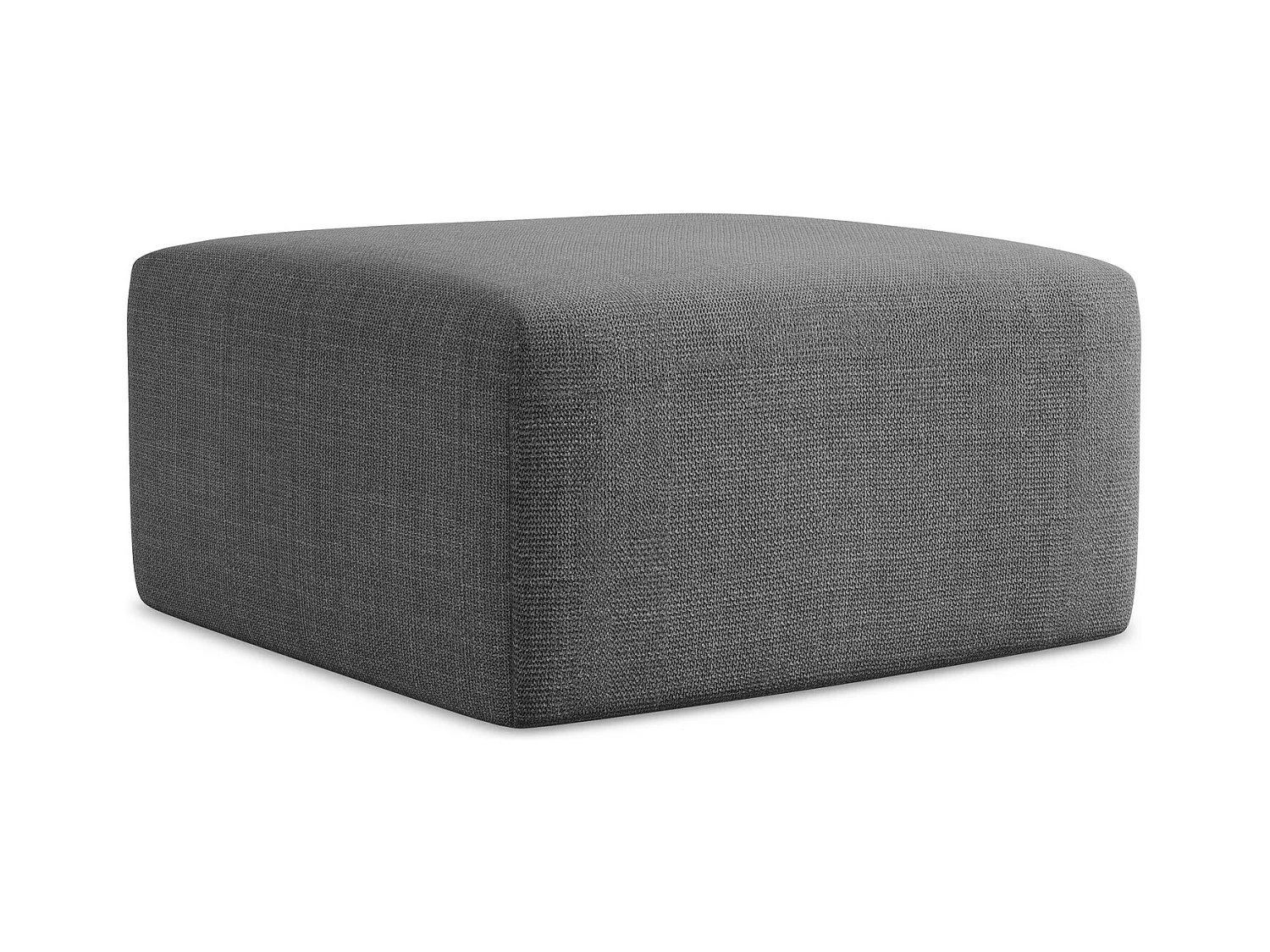 Pouf en tissu texturé - gris foncé - KELI