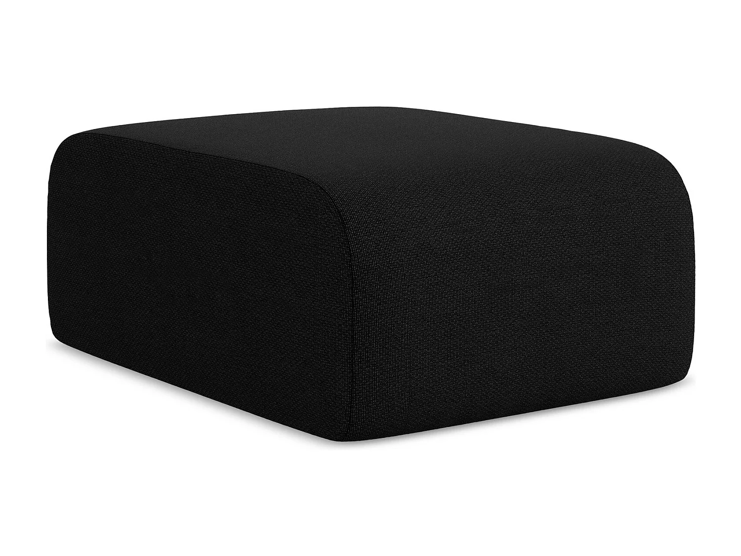 Pouf en tissu bouclette - noir - LANI