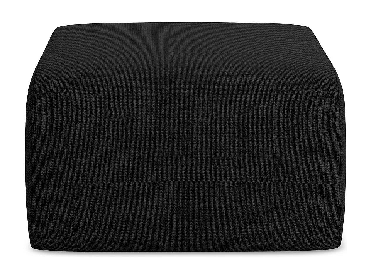 Pouf en tissu bouclette - noir - LANI