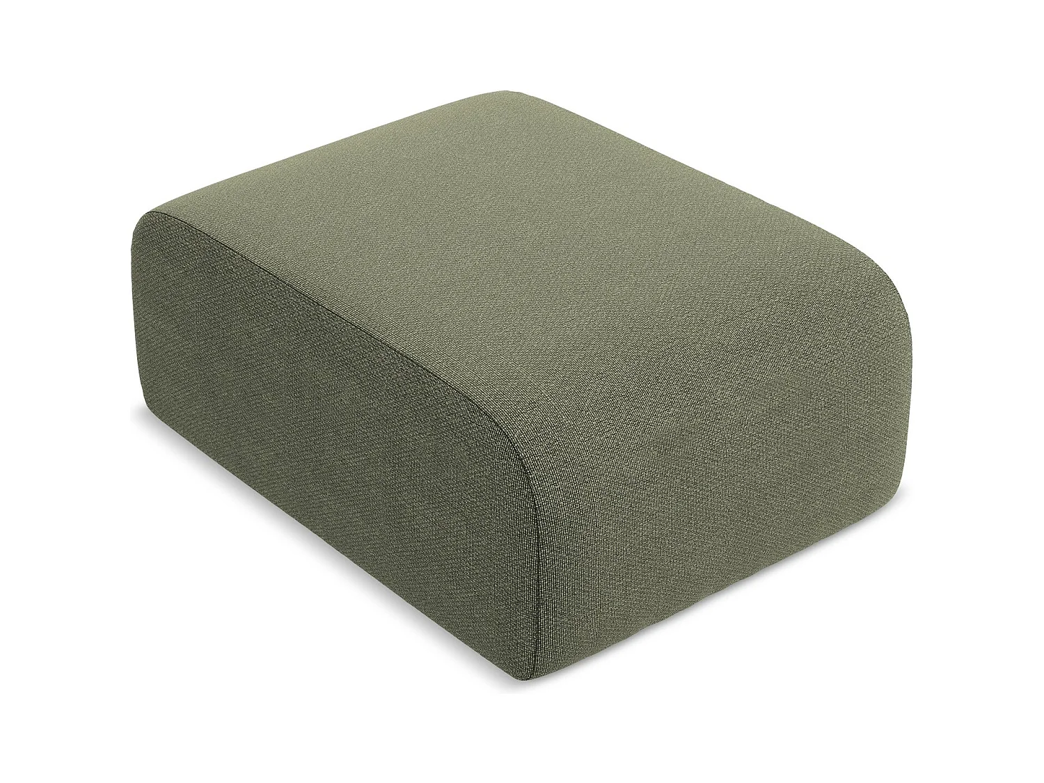 Poef van olijfgroen bouclé - LANI