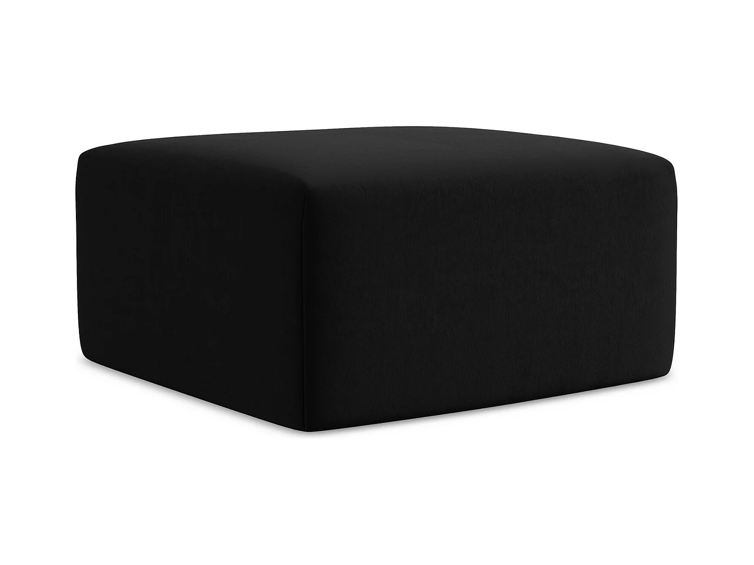 Pouf en velours - noir - KELI